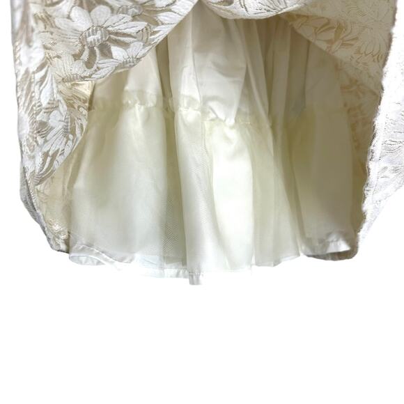 Carter's Gold Metallic Floral Ivory Dress 24 months Holiday Formal Flower Girl - Picture 4 of 5